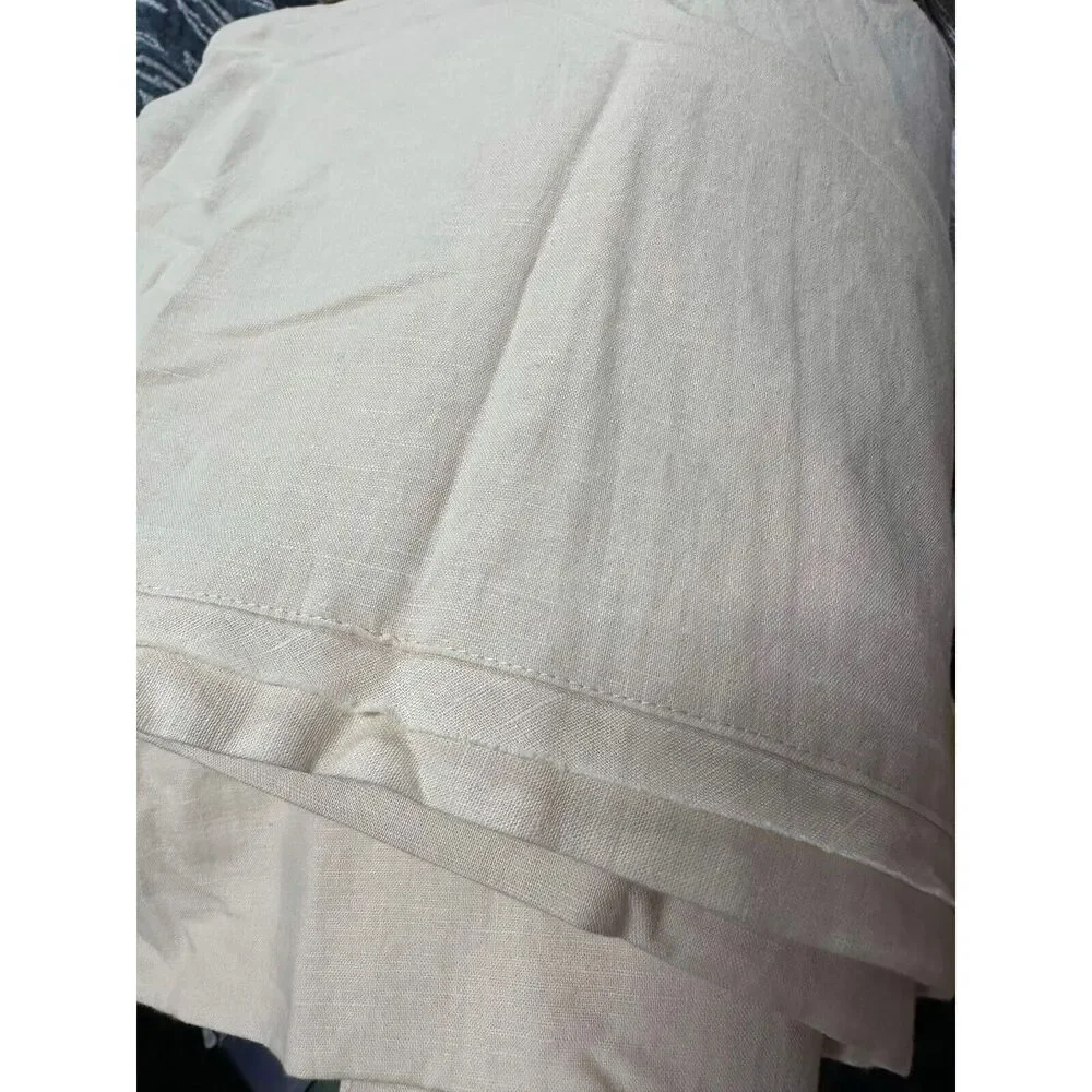 New Anthropologie Relaxed Linen-Cotton Queen Duvet Cover In Cream